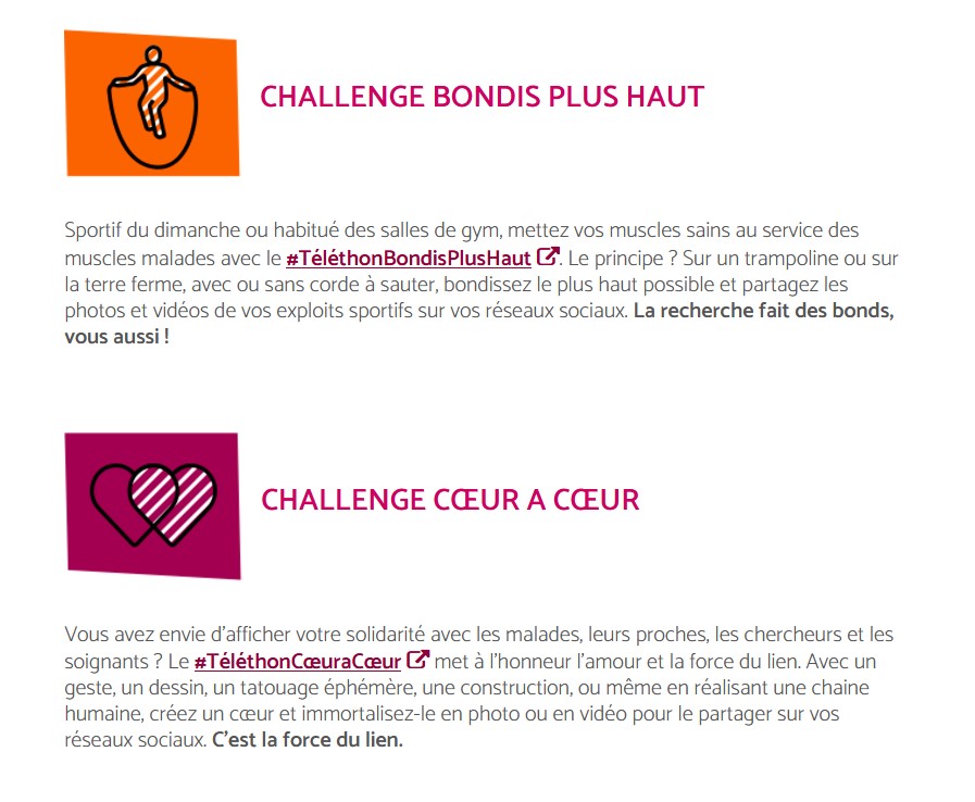 Les challenges Téléthon pratiquées au Lycée